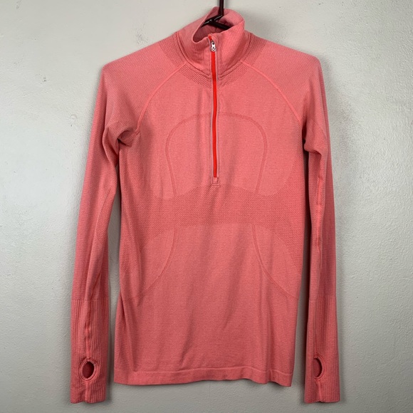 lululemon athletica Tops - Lululemon Run Swiftly Tech Orange Long Sleeve 8